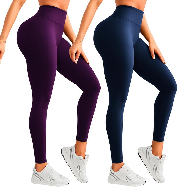 Kit 2 Calças Legging Femininas Suplex Liso Zero Transparência E Cintura Alta|Turbo Fit
